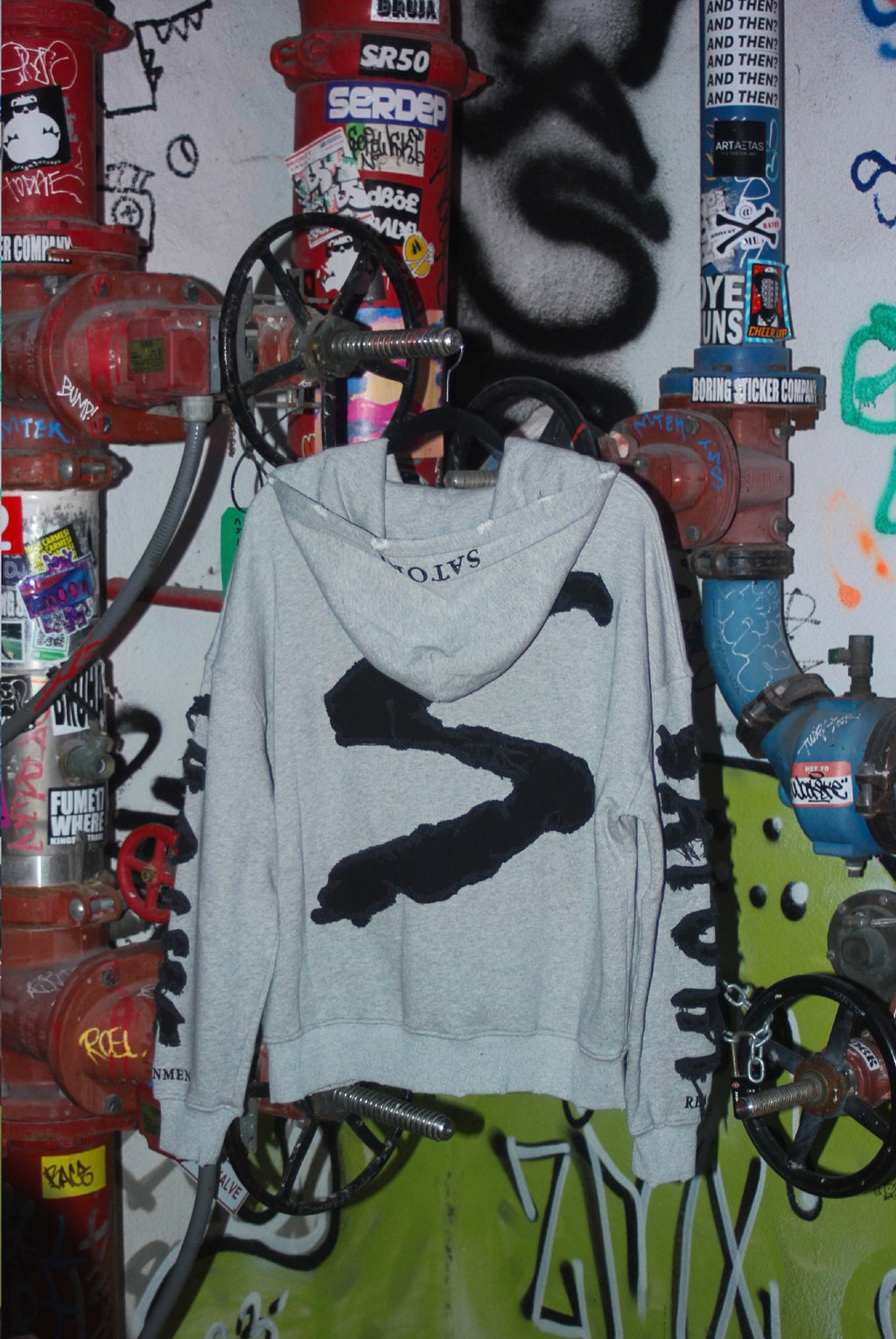 Grey Satori Oversized
Heavyweight Distressed Hoodie