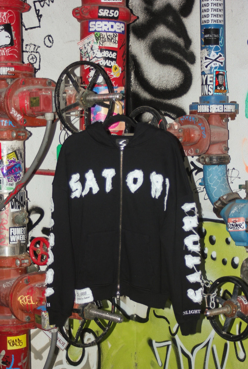 Black Satori Oversized
Heavyweight Distressed Hoodie
